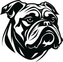 Hund Eleganz im einfarbig schwarz Vektor Symbol Vektor Kunst neu definiert Bulldogge Emblem