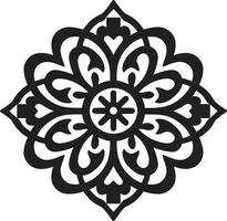 Arabisch Magie neu definiert Blumen- Fliesen Logo im Vektor Vektor Arabeske Harmonie schwarz Blumen- Logo Meisterschaft