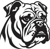 svart och djärv bulldogg vektor ikon ikoniska styrka svart logotyp med bulldogg