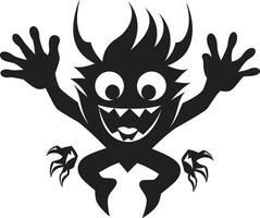 monster magi svart logotyp design terar ikon svart och djärv tecknad serie monster vektor symbol