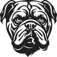 monochromatisch Leistung schwarz Bulldogge Vektor Symbol Fett gedruckt und furchtlos schwarz Logo mit Bulldogge