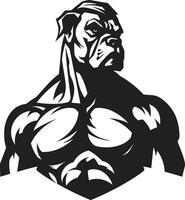sportlich Eleganz im einfarbig schwarz Vektor Symbol Vektor Kunst neu definiert Sport Boxer Hund Emblem