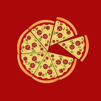 Illustration Vektorgrafik von Pfanne Pizza Peperoni vektor