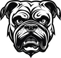 Fett gedruckt und furchtlos schwarz Logo mit Bulldogge Bulldogge Lizenzgebühren schwarz Logo Vektor Symbol