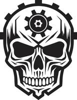 mystisk svart skalle ikon de mekanism av mörk konst steampunk inspirerad skalle symbol en tidlös fusion vektor