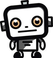mystisch Mikro Kamerad ein schwarz Vektor Symbol Gadget Guru stilvoll Mini Roboter Logo