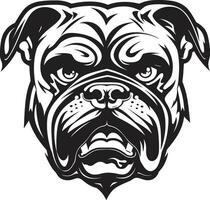 Bulldogge Lizenzgebühren schwarz Logo Vektor Symbol mutig Eckzahn Bulldogge Design Emblem