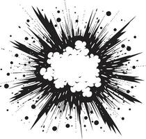 Comic Buch Einschlag schwarz Logo Design mit Explosion schwarz und Fett gedruckt Comic Explosion Vektor Symbol