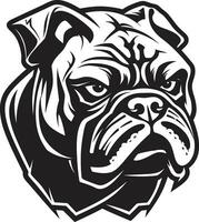 ikonisch Stärke entfesselt schwarz Emblem Design schwarz und dynamisch Bulldogge Vektor Symbol