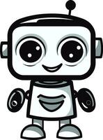 ebon verkställare en robot väktare ikon mycket liten tech titan en vektor robot emblem