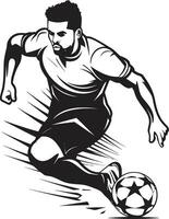 Spiel Tag Streugut einfarbig Fußball Spieler künstlerisch Ruhm Sieg Haltung schwarz Vektor Darstellung von Rost Exzellenz