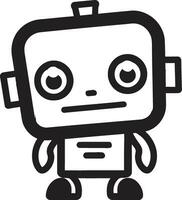 grej guru eleganta mini robot logotyp elegant robo parvel en trogen maskot symbol vektor