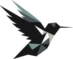 djärv svart kolibri logotyp kolibri symbol i rörelse vektor