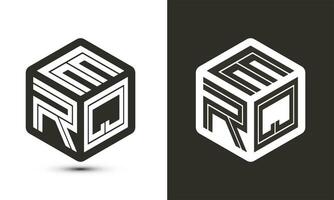 erq Brief Logo Design mit Illustrator Würfel Logo, Vektor Logo modern Alphabet Schriftart Überlappung Stil.