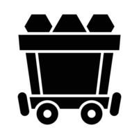 Bergwerk Wagen Vektor Glyphe Symbol zum persönlich und kommerziell verwenden.