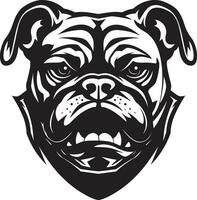 Bulldogge Leistung schwarz Logo Design mit Symbol schwarz und Fett gedruckt Bulldogge Vektor Symbol