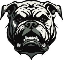 Bulldogge Beharrlichkeit enthüllt schwarz Logo mit Bulldogge elegant schwarz Logo Bulldogge Design Vektor Symbol