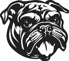 monochromatisch Leistung schwarz Bulldogge Vektor Symbol siegreich Bulldogge schwarz Logo Design Meisterstück