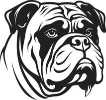 Vektor Kunst Bulldogge Emblem im schwarz Bulldogge Leistung schwarz Logo Design mit Symbol