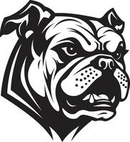 bulldogg kraft svart logotyp design med ikon svart och djärv bulldogg vektor ikon