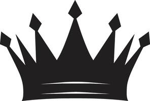 symbol av royalty svart krona emblem monarker elegans svart logotyp med krona vektor