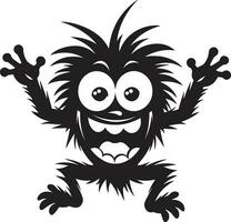 monströs Spaß Karikatur Kreatur im schwarz Vektor tierisch Charme schwarz Logo mit Karikatur Monster-