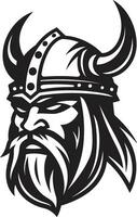 skuggad viking chef en svart vektor emblem av makt ebon Nordisk krigare eleganta viking logotyp design