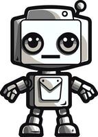 Mikro Mechanismus ein kompakt Roboter Symbol Epos Roboter Kumpel stilvoll Vektor Maskottchen Logo