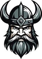 ravens visdom en viking maskot av visdom svart viking chef en mäktig emblem av tapperhet vektor