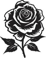 Vektor Rose Symbol im Fett gedruckt schwarz ein mächtig und wirkungsvoll Rose Symbol zeitgenössisch Rose Symbol Design ein modern nehmen auf das klassisch Rose Emblem