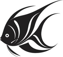 Kaiserfisch Symbolismus schwarz Logo Brillanz Kaiserfisch Silhouette im schwarz Vektor Kunst