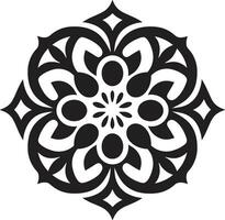 svart logotyp charm arabicum blommig design i vektor elegant blommig symmetri arabicum plattor emblem