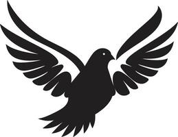 schwarz Taube Vektor Logo mit Text und Hand gezeichnet Hintergrund ein persönlich und einzigartig Design schwarz Taube Vektor Logo mit Text und kalligraphisch Hintergrund ein schön und elegant Design