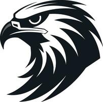 Raubtier Falke ein schwarz Vektor Logo zum das Fett gedruckt und das ehrgeizig schwarz Vektor Raubtier Falke ein Logo Das werden machen Sie Stand aus von das Menge