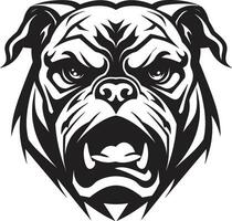 ikonisch Stärke entfesselt schwarz Emblem Design schwarz und dynamisch Bulldogge Vektor Symbol