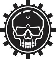 künstlerisch Cyber Emblem ein Visionäre Ausdruck gotisch Maschine Schädel ein industriell Symphonie vektor