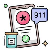 perfekt design ikon av mobil 911 ring upp vektor