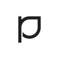 brev p enkel geometrisk blad form logotyp vektor