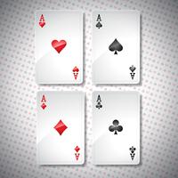 Vector Illustration auf einem Kasinothema mit spielenden Pokerkarten. Poker-Asse-Set-Vorlage