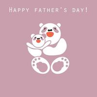 Aufkleber, Karte mit glücklichem Vater und Kind Panda vektor