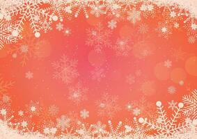 vektor vinter- röd lutning jul bakgrund snöflinga och snö gräns