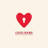 einfach Herz Schlüssel Loch Logo Symbol. Liebe Grafik Design Vektor Illustration. gut zum Geschäft, Industrie und Personen.