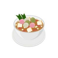 logotyp illustration av färsk wedang ronde eller tangyuan vektor