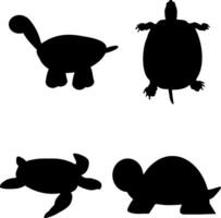 Schildkröte Silhouette Vektor auf Weiß Hintergrund