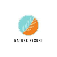 blad natur tillflykt logotyp design aning med cirkel vektor