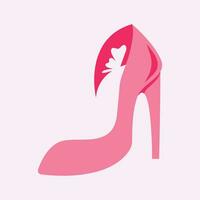 hög hälar sko vektor ikon, kvinnors sko glyf ikon. symbol, logotyp illustration.kvinna skor vektor ikoner isolerat på rosa bakgrund.mode Skodon design.