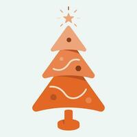 jul träd. färgrik vektor illustration i platt tecknad serie stil