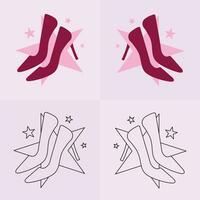 hoch Absätze Schuh Vektor Symbol, Damen Schuh Glyphe Symbol. Symbol, Logo Abbildung.Frau Schuhe Vektor Symbole isoliert auf Rosa Hintergrund.Mode Schuhwerk design.schuhe Sammlung