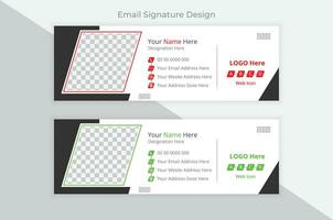 kreativ Email Unterschrift Design Vorlage vektor