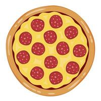 pepperoni en hela pizza illustration vektor